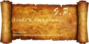 Izsák Pantaleon névjegykártya